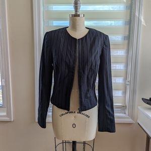 Black Blazer with Velvet Stripes
